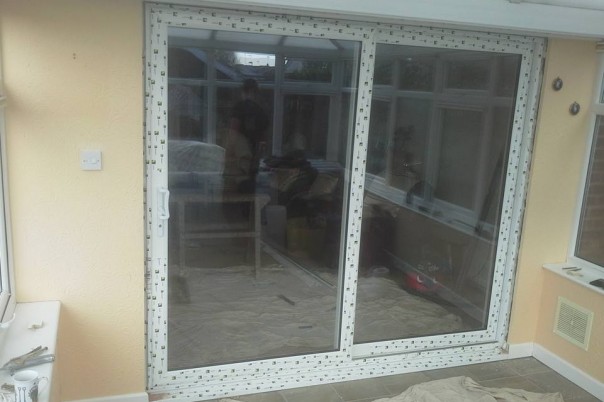 A rated energy efficient patio door installtion