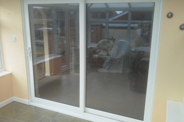 A rated energy efficient patio door finished install