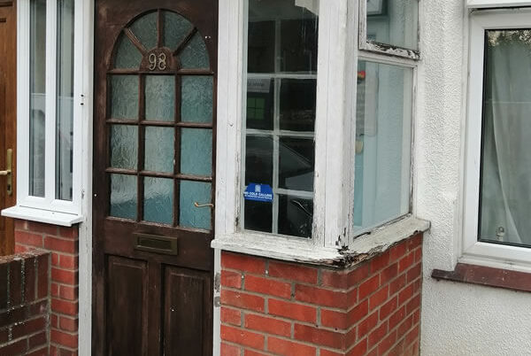 Timber porch replacement with UPVC and composite door